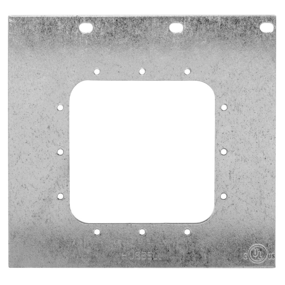 Wiring Device-Kellems FB10MP3GAPP CFB10 Standard Floor Box Plate With (1) Opening for Appliance Receptacle, 10 Gangs, Galvanized Stamped Steel