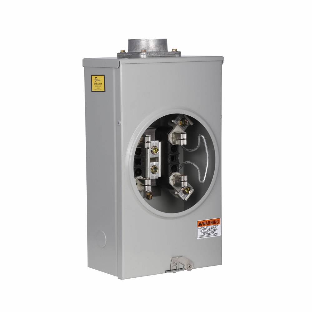 EATON Cutler-Hammer 1004709DCH 3-Wire 1-Position Residential Service Single Meter Socket, 600 VAC, 200 A, 1 Phase