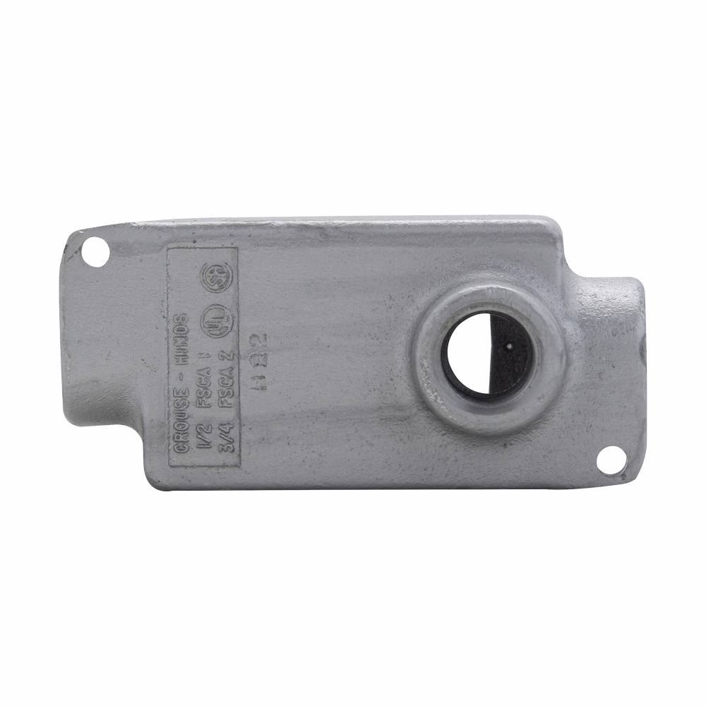 Crouse-Hinds Condulet® FSCA2 Type FSC 3-Outlet Shallow Device Box With Mounting Lug, 3/4 in Trade, 1 Gang, Feraloy Iron Alloy, Electro-Galvanized