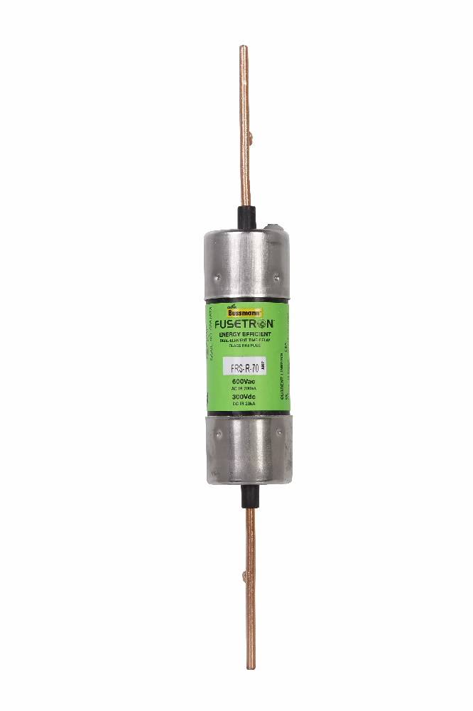 Bussmann Fusetron™ FRS-R-70 Advanced Protection Current Limiting Energy Efficient Low Voltage Time Delay Fuse, 70 A, 600 VAC/300 VDC, 200 kA Interrupt, RK5 Class, Cartridge Body