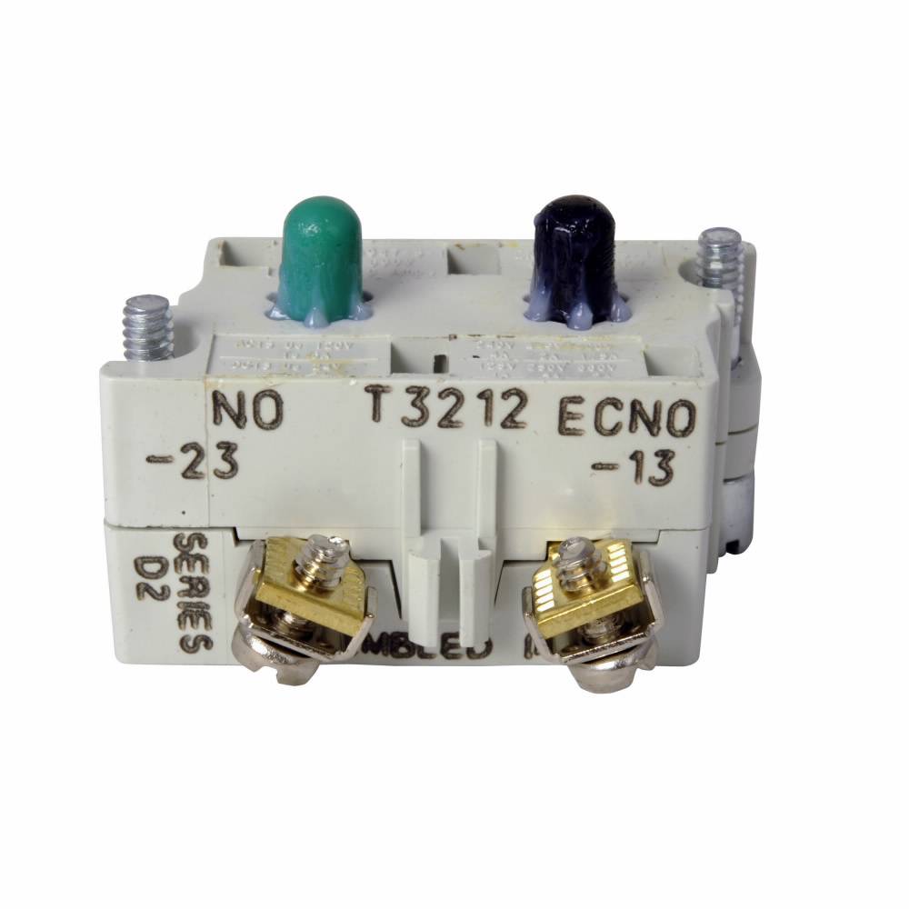 EATON 10250T57 Heavy Duty Special Purpose Contact Block, 30.5 mm, 1LONC-1ECNO Contact, 10 A at 600 VAC, 5 A at 250 VDC Contact, Silver Contact, Momentary Action, Black