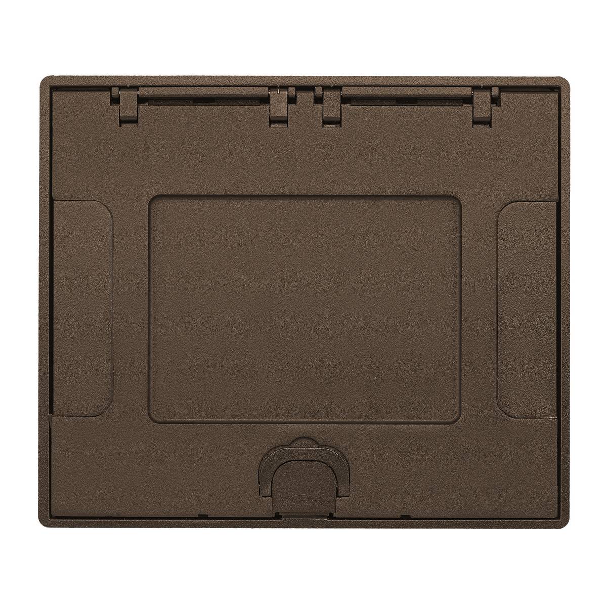 PREMISE WIRING SystemOne™ 610GTCVRBRZC Standard Floor Box Cover With Insert, 8.95 in L x 10-1/2 in W, Die Cast Aluminum