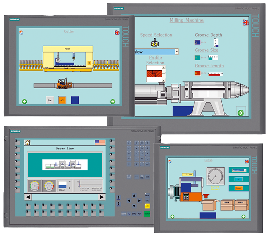 Siemens SIMATIC 6AV66440AC012AX1 MP 377 Multi-Panel, 24 VDC, 2.5 A, 60 W, 19 in Color TFT Touch Display, 1 x RS422, 1 x RS485, 2 x RJ45 Industrial Ethernet, 2 x USB, 1 x CF Card Slot, 1 x Multimedia Card Slot, PROFIBUS, MPI
