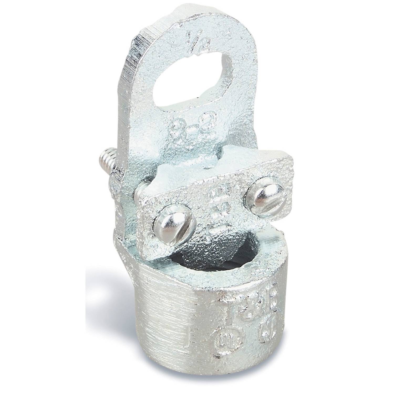 Blackburn® E-Z Ground® 3951 Non-Insulated Conduit Hub Ground Clamp, 1-1/4 in Trade, 8 to 4/0 AWG Conductor, Thread Connection, Malleable Iron