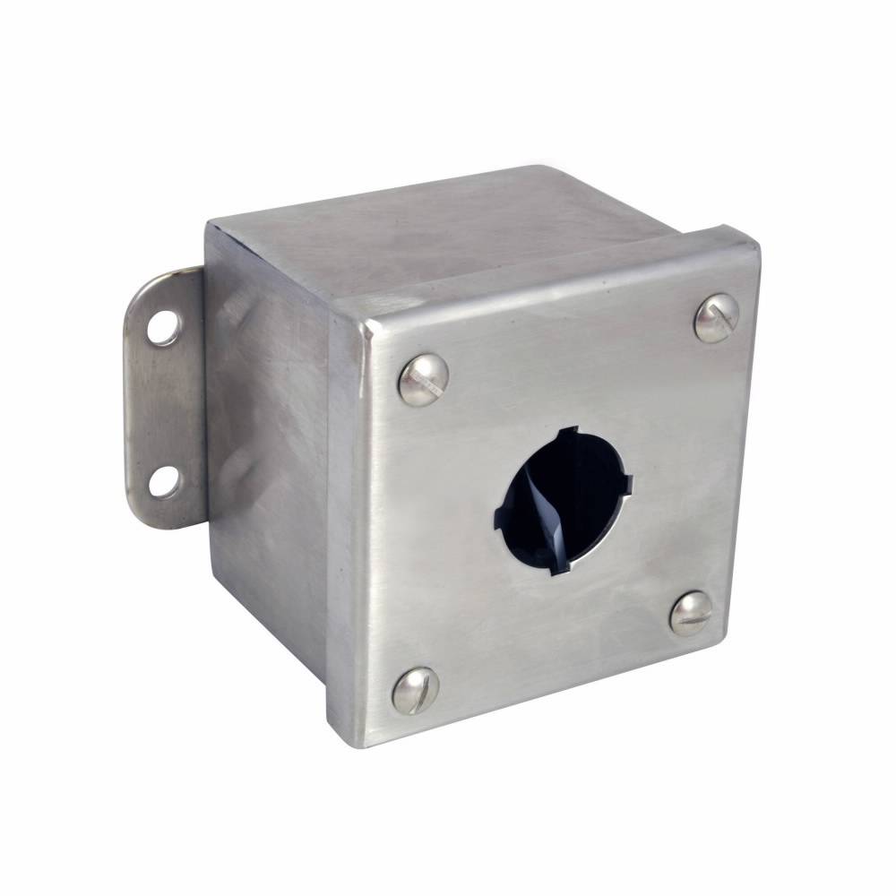 EATON 10250TN33 1-Element Heavy Duty Oiltight/Watertight Pushbutton Enclosure, 5.7 in L x 3.8 in W x 4.1 in D, NEMA 4/4X/12 NEMA Rating, 304 Stainless Steel