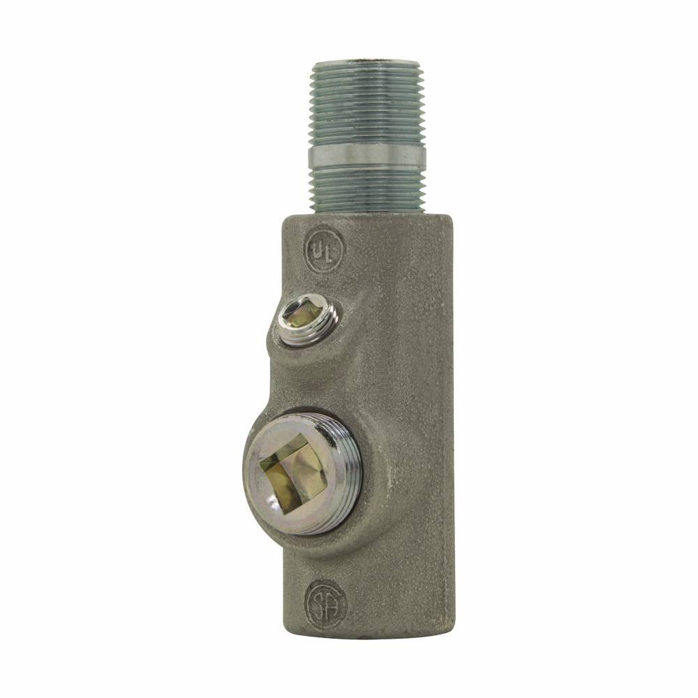 Crouse-Hinds EYS416 EYS 116 Conduit Sealing Fitting, 1-1/4 in MNPT x 1-1/4 in FNPT, For Use With Vertical/Horizontal Position EYS Conduit System, Feraloy Iron Alloy/Ductile Iron, Electro-Galvanized/Aluminum Acrylic Painted