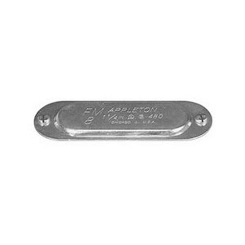 Appleton® UNILETS™ 480 Conduit Body Cover, 1-1/4 in Hub, For Use With Form 8™ Conduit Outlet Body, Steel, Zinc Electroplated