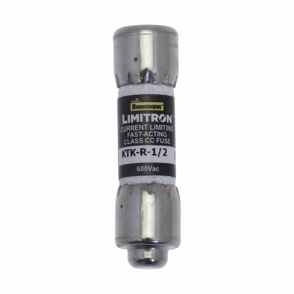 Bussmann Limitron™ KTK-R-1-1/2 Current Limiting Fast Acting Fuse, 1.5 A, 600 VAC, 200 kAIC Interrupt, cc Class, Cylindrical Body