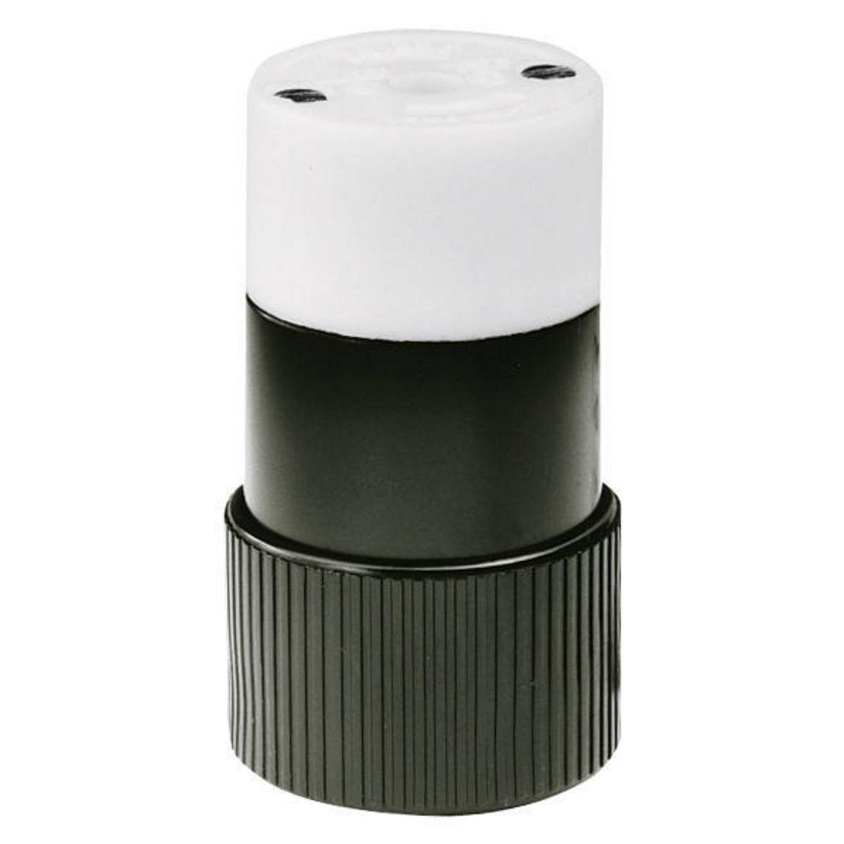 Wiring Device-Kellems Twist-Lock® Insulgrip® 7484NC Female Midget Non-Grounding Locking Connector, 125/250 VAC, 15 A, 3 Poles, 3 Wires, Black/White