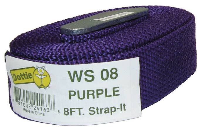 Dottie® WS08 6775 Rustproof Weatherproof Web Strap, 750 lb Load, 1 in Dia x 8 ft L, Cam-Action Buckle End Style, Nylon Strap