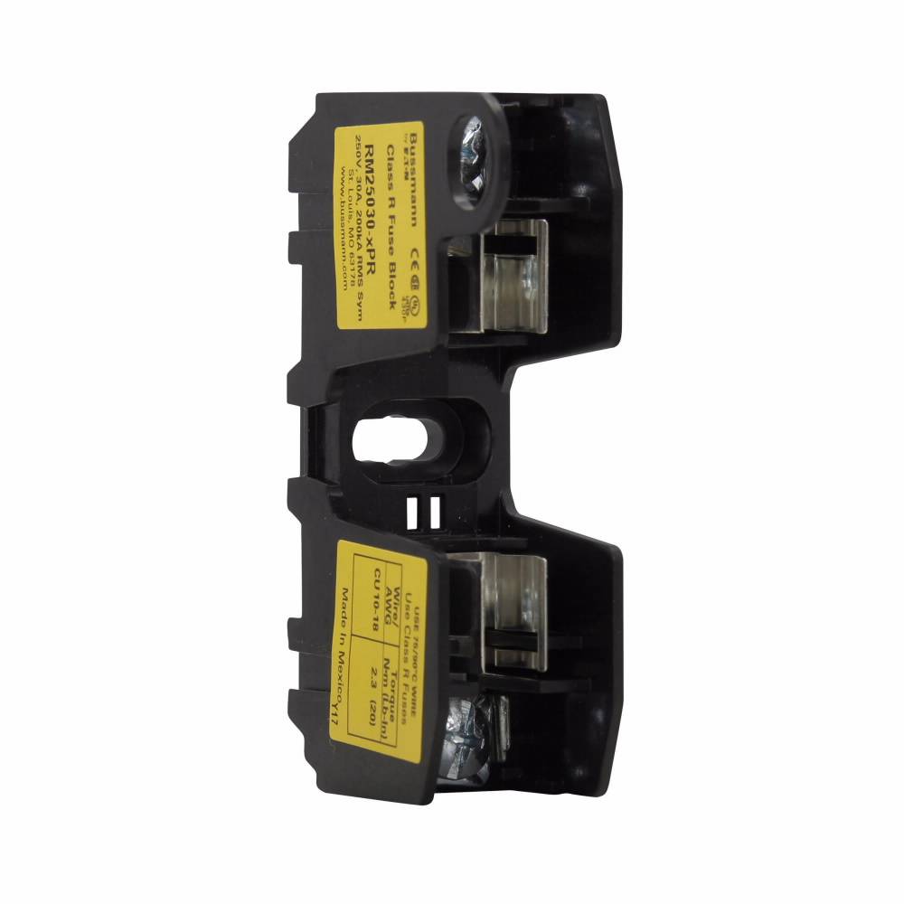 Edison HM25030-1PR Modular Fuse Block, 250 VAC, 30 A, Class: H, 18 to 10 AWG Wire, 1 Pole