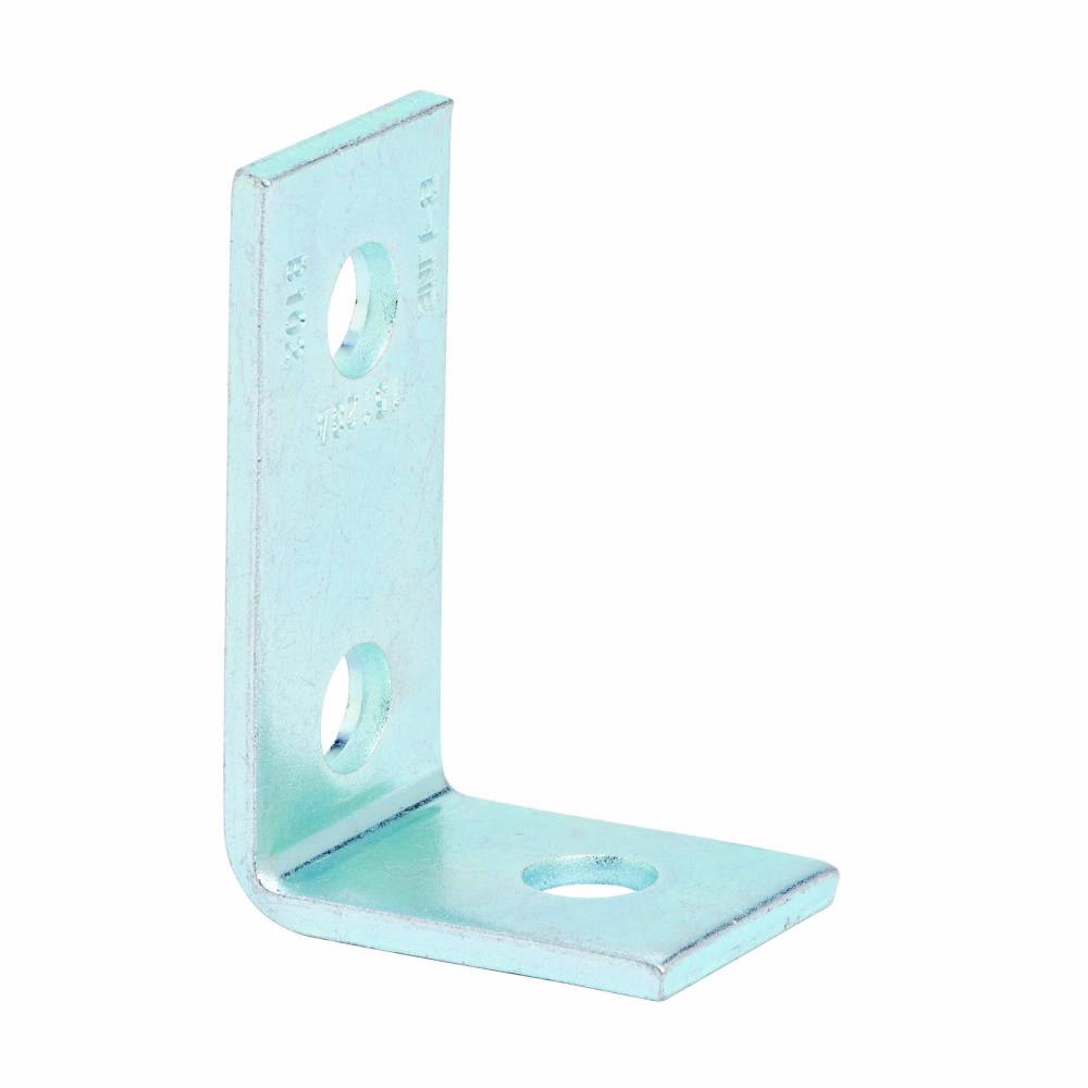 EATON B-Line B102ZN 90 deg Corner Angle, 3 Holes, 2-1/4 in L x 3-1/2 in W x 7/32 in THK, Steel
