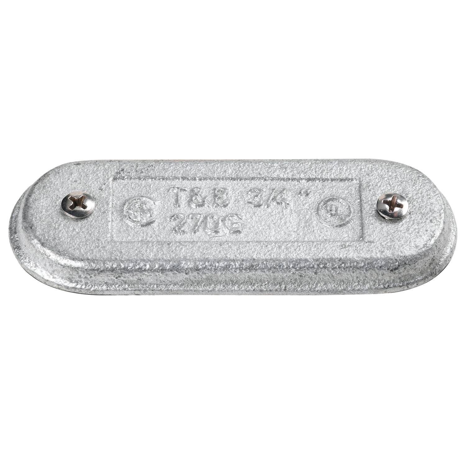 T&B® 570F Oval Conduit Body Cover With Neoprene Gasket, 1-1/2 in Hub, For Use With OCAL-BLUE® Form 7 EMT Conduits, Iron, Gray