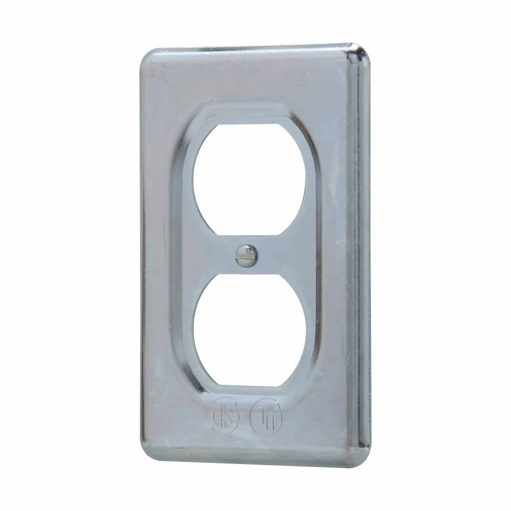 Crouse-Hinds DS23 DS Series Device Box Cover With Operating Mechanism, 2-3/4 in L x 0.19 in W, Duplex Receptacle Cover, Sheet Steel