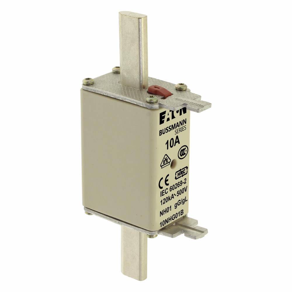 Edison 10NHG01B Fuse Link With Metal Gripping Lug, 500 VAC, 10 A