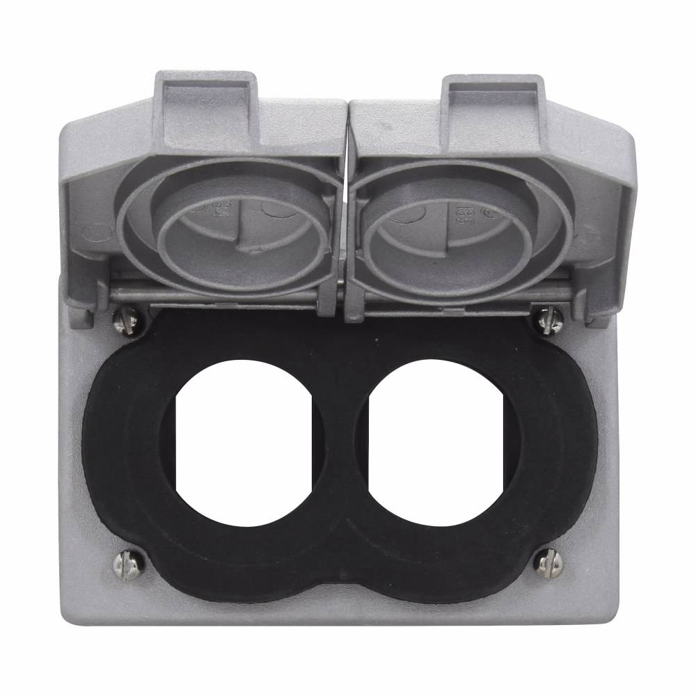 Crouse-Hinds WLRD1 Duplex Spring Door Cover, 1-3/8 in Dia, 2.91 in L x 4.44 in W x 1.13 in D, Self-Close Cover, Die Cast Copper-Free Aluminum
