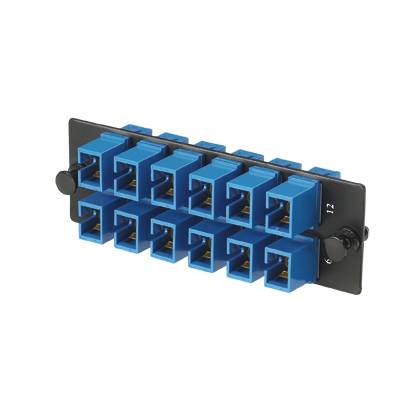Panduit® Opticom® FAP12WBUSCZ Fiber Optic Adapter Panel, (12) OS1/OS2 Single-Mode Fiber