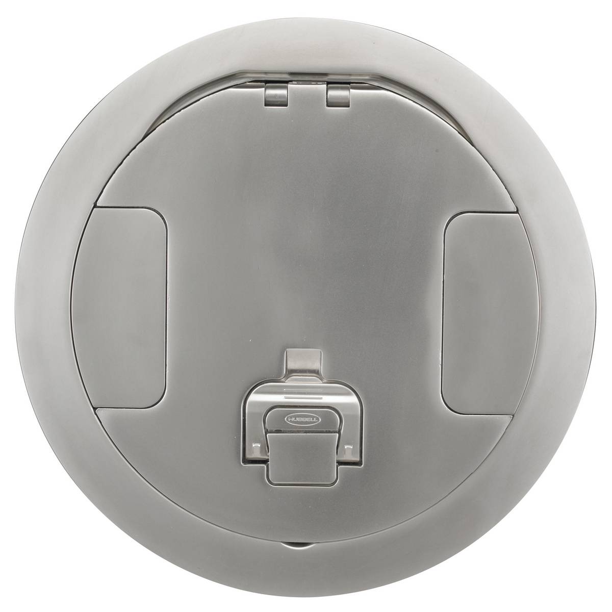 Wiring Device-Kellems SystemOne ScrubShield® CFBS1R8CVRNKL Furniture Feed Standard Surface Style Floor Box Cover, 8 in Dia, 7-1/2 in L x 7-1/2 in W x 1.3 in D, Cast Aluminum