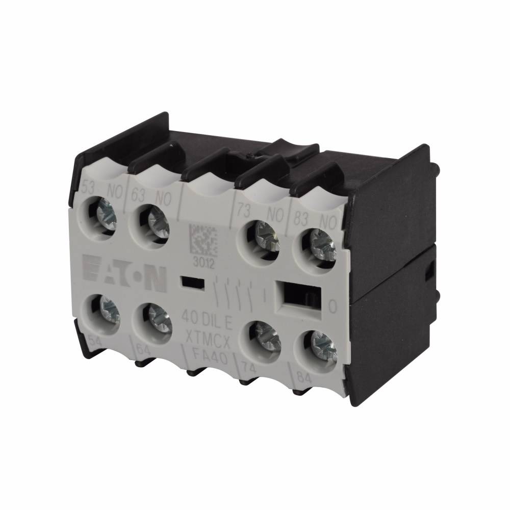 EATON XTMCXFA40 4-Pole Auxiliary Contact, 600 VAC, 10 A, 4 Contacts
