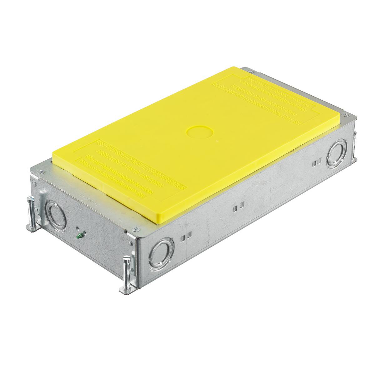 Wiring Device-Kellems CFB2G25 CFB Above Grade Fully Adjustable Fabricated Recessed Standard Floor Box, Stamped Steel, 30 cu-in/Gang Capacity, 2 Gangs, (20) Knockouts, 6.62 in L x 13.8 in W x 2.5 in H