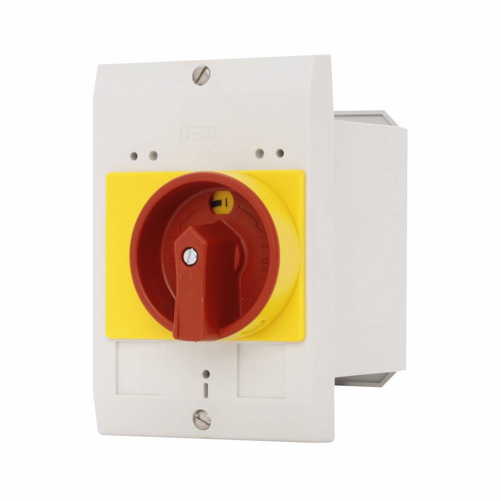 EATON XTPAXENCF55RY Insulated Enclosure With Red/Yellow Rotary Handle, IP56 NEMA Rating, 5.08 in H x 3.35 in W x 4.88 in D