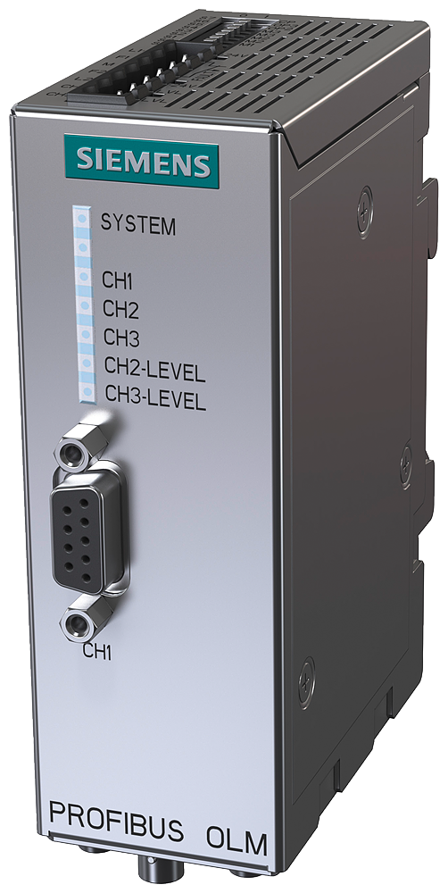 Siemens 6GK15032CA01 Optical Link Module w/ Signaling Contact & Test Port, (1) RS485 & (1) Plastic FOC Interface (2 BFOC Sockets) Interface