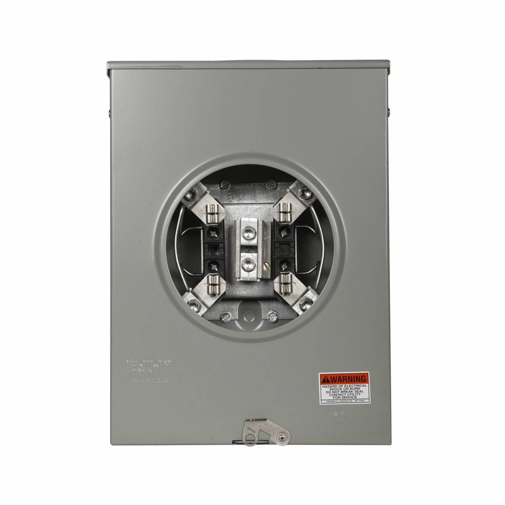 EATON Cutler-Hammer 1009741CH 3-Wire 1-Position Commercial/Residential Service Single Meter Socket, 600 VAC, 200 A, 1 Phase