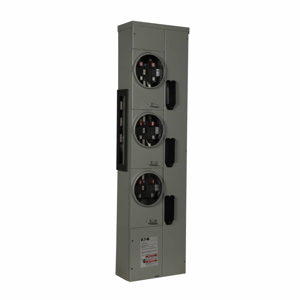 EATON 1MM320RRL 3-Socket Multiple Metering Meter Stack Module, 120/240 VAC, 200 A, 1 ph Phase, NEMA 3R Enclosure