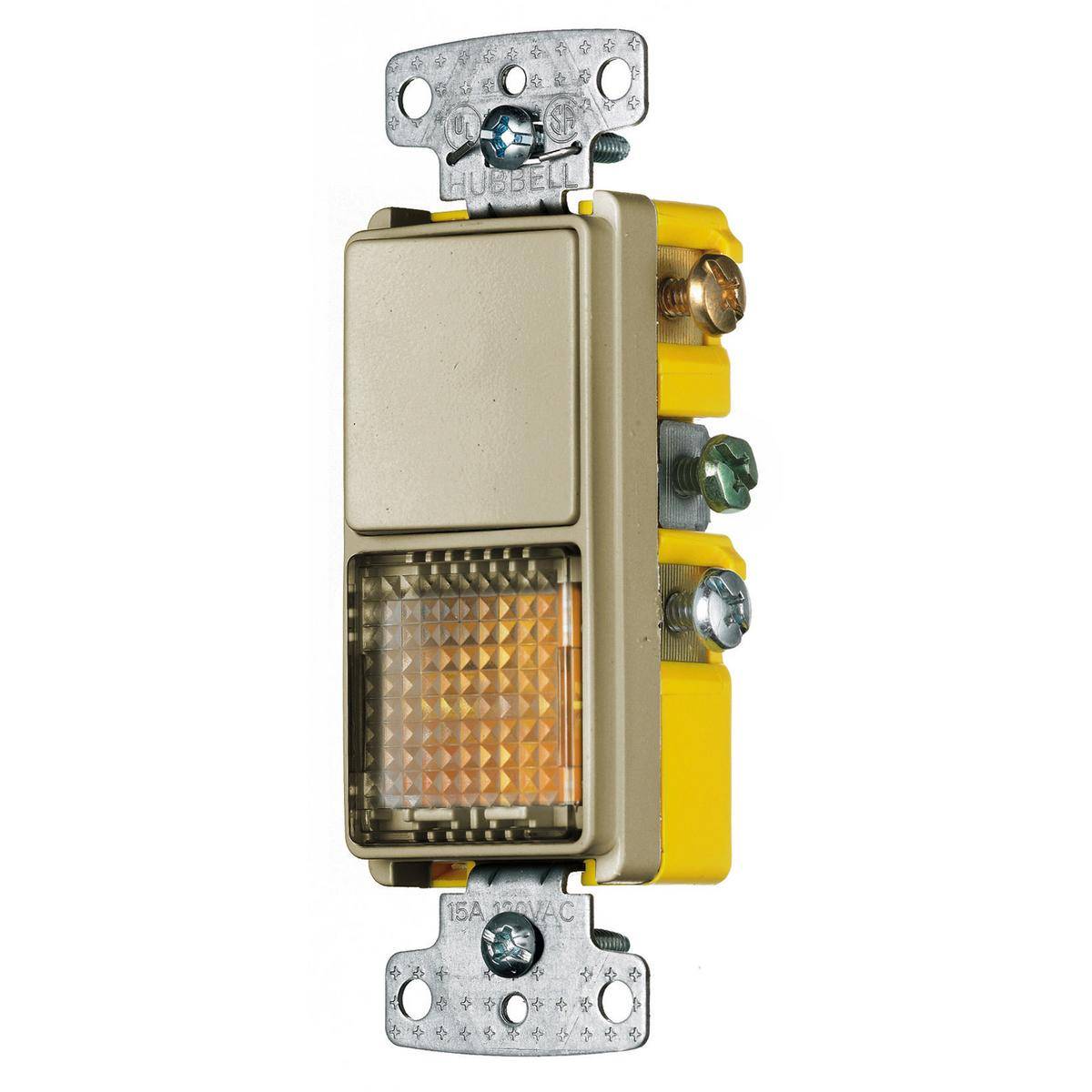 Wiring Device-Kellems RCD309I Decorator Standard Sized Combination Rocker Switch, 125 VAC, 15 A, 1875 W