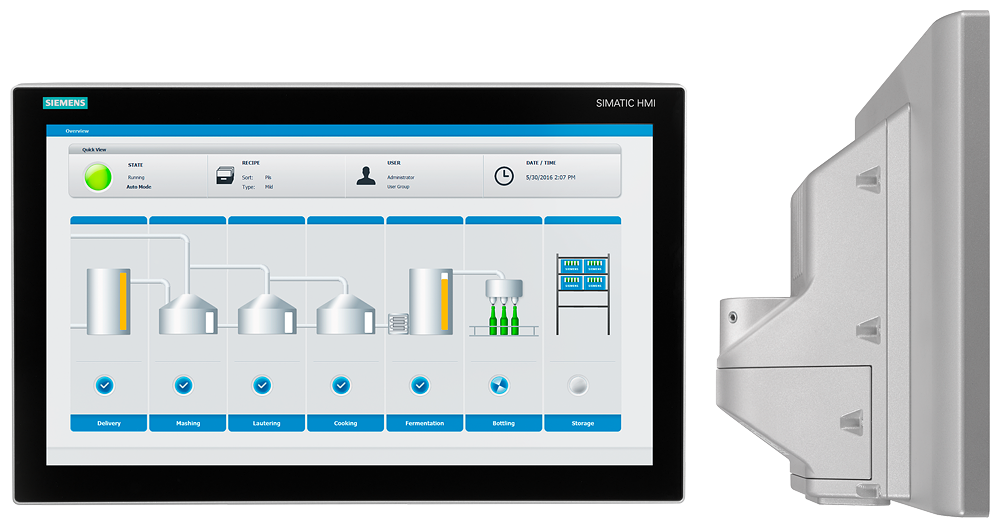 Siemens SIMATIC 6AV74665MA020AA0 HD Multi-Touch Flat Panel, 15 in Screen, 0.17925 mm Dot Pitch/Pixel Pitch, 1920 x 1080 pixel