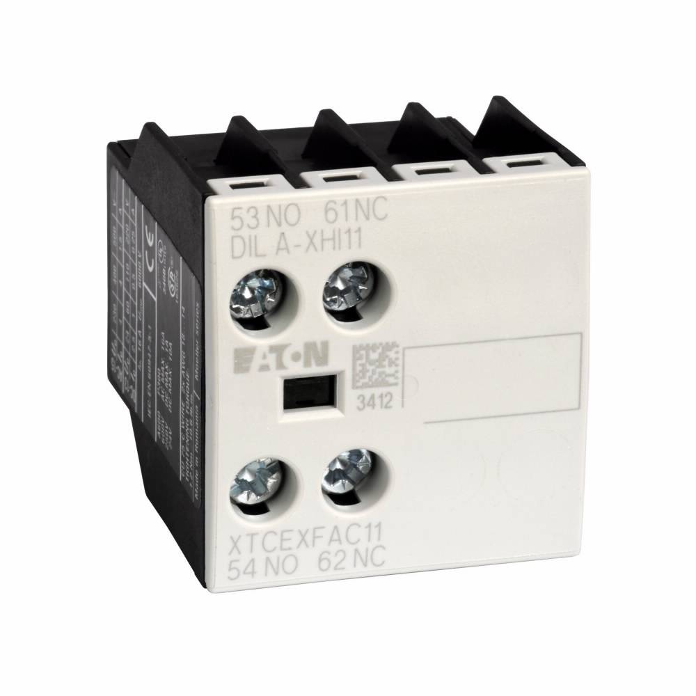 EATON XTCEXFARC11 2-Pole Electronic Auxiliary Contact, 500 VAC, 1.5 to 6 A, 2 Contacts