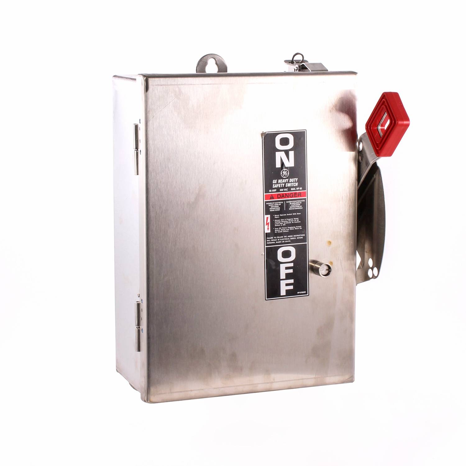 GE Spec-Setter® THN3362SS Heavy Duty Non-Fused Safety Switch, 600 VAC, 60 A, 60 hp, 3 Poles