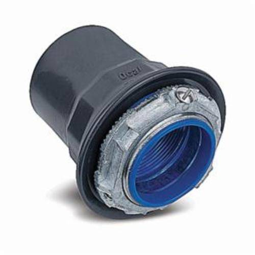 Ocal® STG2-G Grounding Hub Connector With Thermoplastic Insulated Throat, 3/4 in Trade, Locknut Installation, Zinc