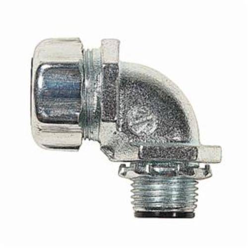 T&B® 5353-HT High Temperature Insulated Conduit Connector, 3/4 in Trade, 90 deg, Malleable Iron, Clear Chromate Coated/Zinc Plated