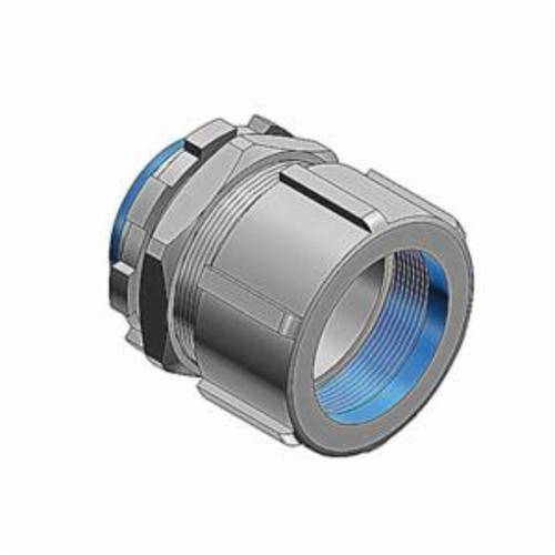 T&B® 8321 Non-Insulated Threadless Conduit Connector, 1 in Trade, For Use With Rigid/IMC Conduits, Malleable Iron, Chromate Coated/Electro-Zinc Plated