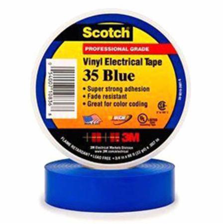 1/2" x 20' x 7 Mil, 3M 35-BLUE-1/2X20FT Scotch® Electrical Tape, Blue