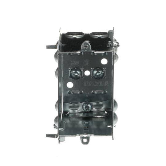 Iberville® BC1004-LH Gangable Device Box, Steel, 15 cu-in, 1 Gang, 1 Outlet, 3 in H x 2 in W x 3 in D