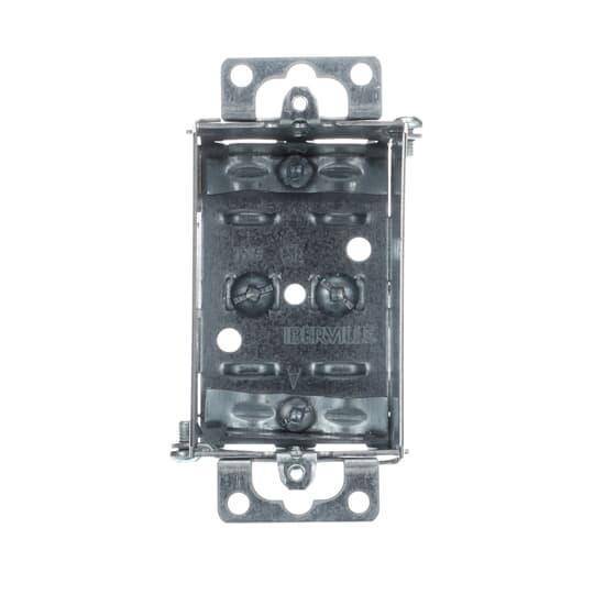 Iberville® BC1004-LRB BC Series Gangable Rework Device Box, Steel, 15 cu-in Capacity, 1 Outlets, 5 Knockouts, 2 in W x 3 in D x 3 in H