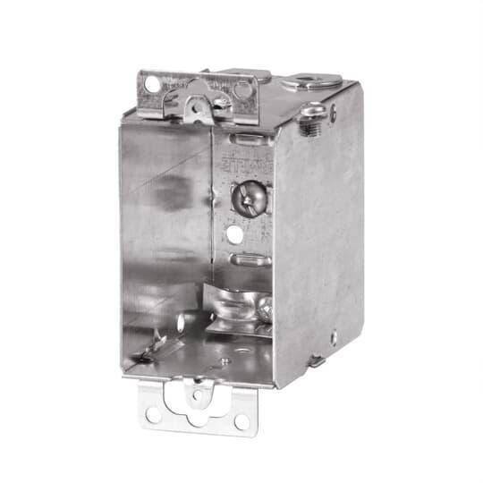 Iberville® BC1004-LRB BC Series Gangable Rework Device Box, Steel, 15 cu-in Capacity, 1 Outlets, 5 Knockouts, 2 in W x 3 in D x 3 in H
