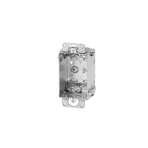 Iberville® BC1100-L Gangable Device Box, Steel, 8 cu-in, 1 Gang, 1 Outlet, 3 in H x 2 in W x 1-1/2 in D
