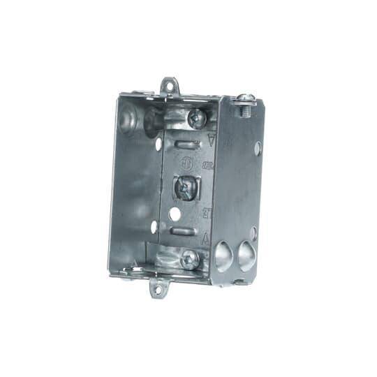 Iberville® BC1100-LLE Gangable Device Box, Steel, 8 cu-in, 1 Outlet, 3 in H x 2 in W x 1-1/2 in D