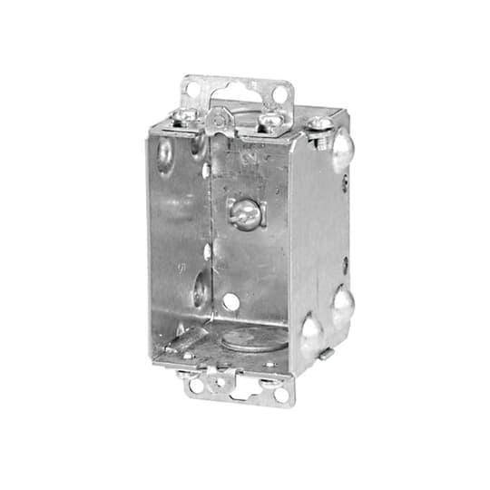 Iberville® BC1102 BC Series Gangable Device Box, Steel, 10 cu-in Capacity, 1 Outlets, 2 Knockouts, 2 in W x 2 in D x 3 in H
