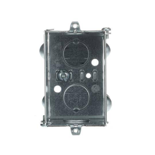 Iberville® BC1104-LE BC Series Gangable Device Box, Steel, 12.5 cu-in Capacity, 1 Outlets, 4 Knockouts, 2 in W x 2 in D x 3 in H