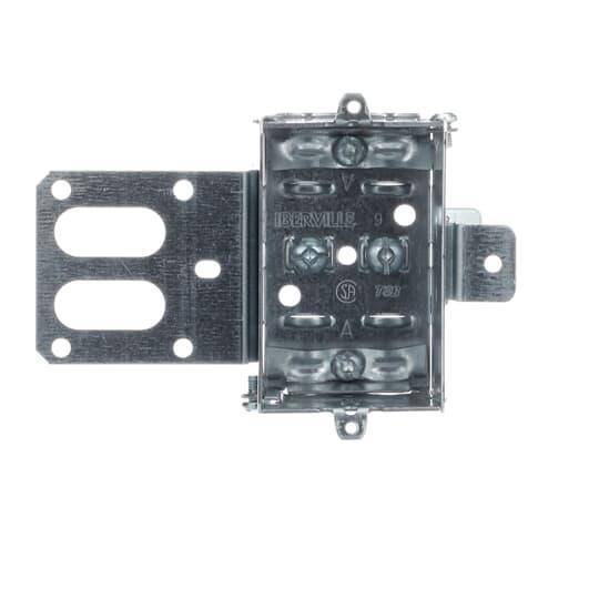 Iberville® BC1104-LSSX Gangable Device Box, Steel, 12.5 cu-in, 1 Outlet, 3 in H x 2 in W x 2-1/2 in D