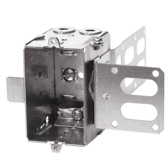 Iberville® BC1104-LSSX Gangable Device Box, Steel, 12.5 cu-in, 1 Outlet, 3 in H x 2 in W x 2-1/2 in D