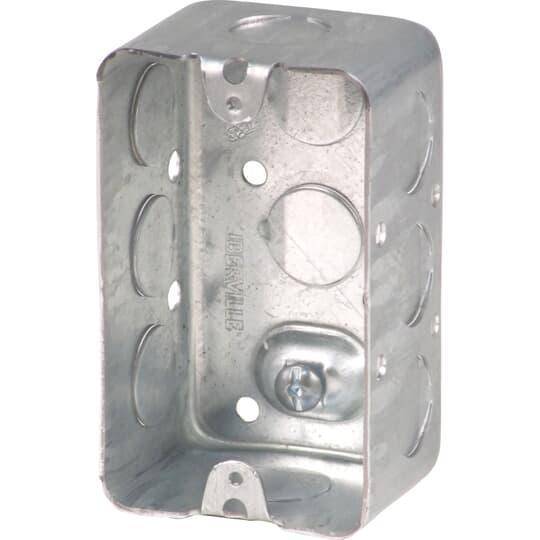 Iberville® BC1110 Gangable Utility Box, Steel, 16.5 cu-in, 1 Gang, 1 Outlet, 10 Knockouts