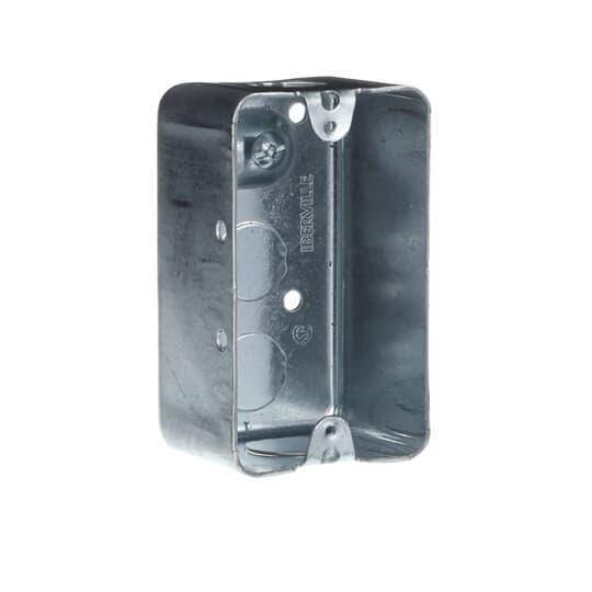 Iberville® BC1110-LSKO Gangable Utility Box, Steel, 16.5 cu-in, 1 Outlet, 4 Knockouts