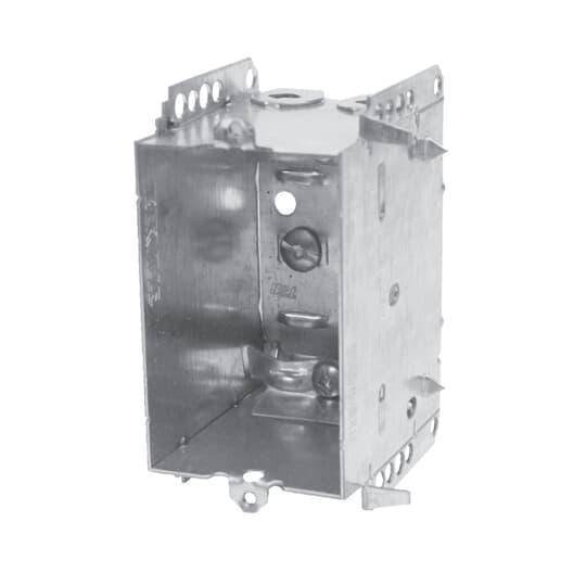Iberville® BC2104-LLE Non-Gangable Device Box, Steel, 12.5 cu-in, 1 Gang, 1 Outlet, 3 in H x 2 in W x 2-1/2 in D