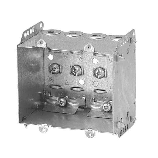 Iberville® BC2104-LLE-2 Non-Gangable Device Box, Steel, 25 cu-in, 2 Gangs, 2 Outlets, 3 in H x 3-3/4 in W x 2-1/2 in D