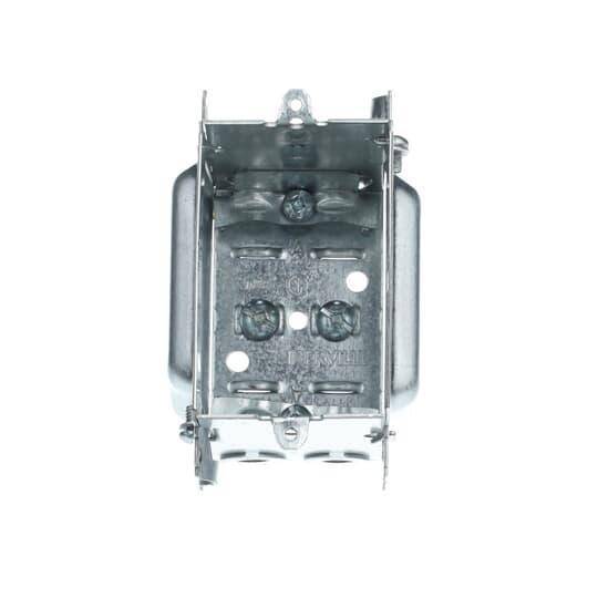 Iberville® BC3004-LH Gangable Device Box, Steel, 18 cu-in, 1 Outlet, 3 in H x 2 in W x 3 in D